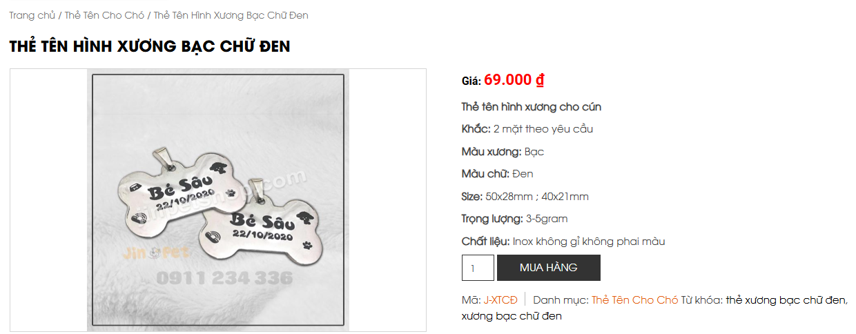 Đặt Thẻ Tên Thú Cưng Ngay Trên Website
